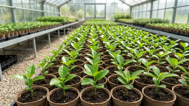 Plantines de portainjerto citrange en vivero de cítricos