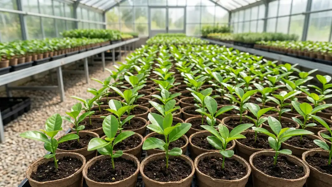 Plantines de portainjerto citrange en vivero de cítricos