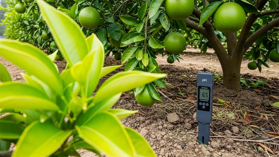pH del suelo en el cultivo de cítricos