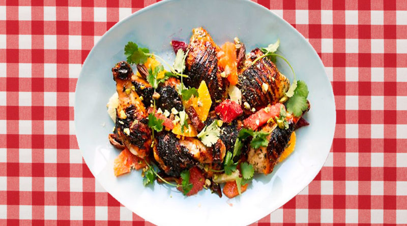 Pollo a la parrilla con ensalada de cítricos